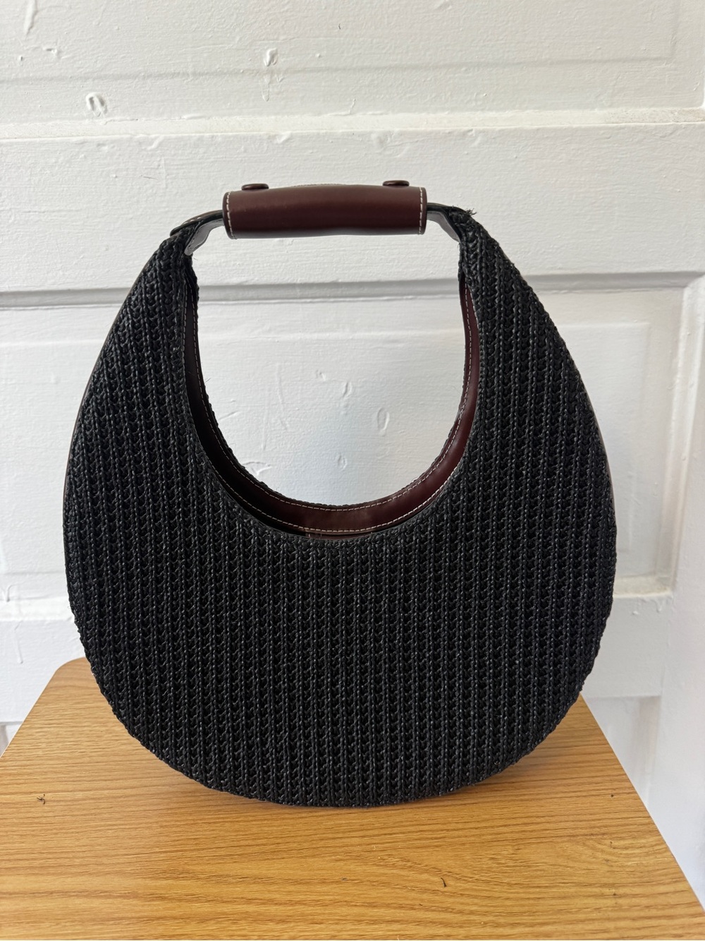 Staud Raffia Moon Bag